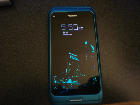 The E7 with Nokia Sleep Screen